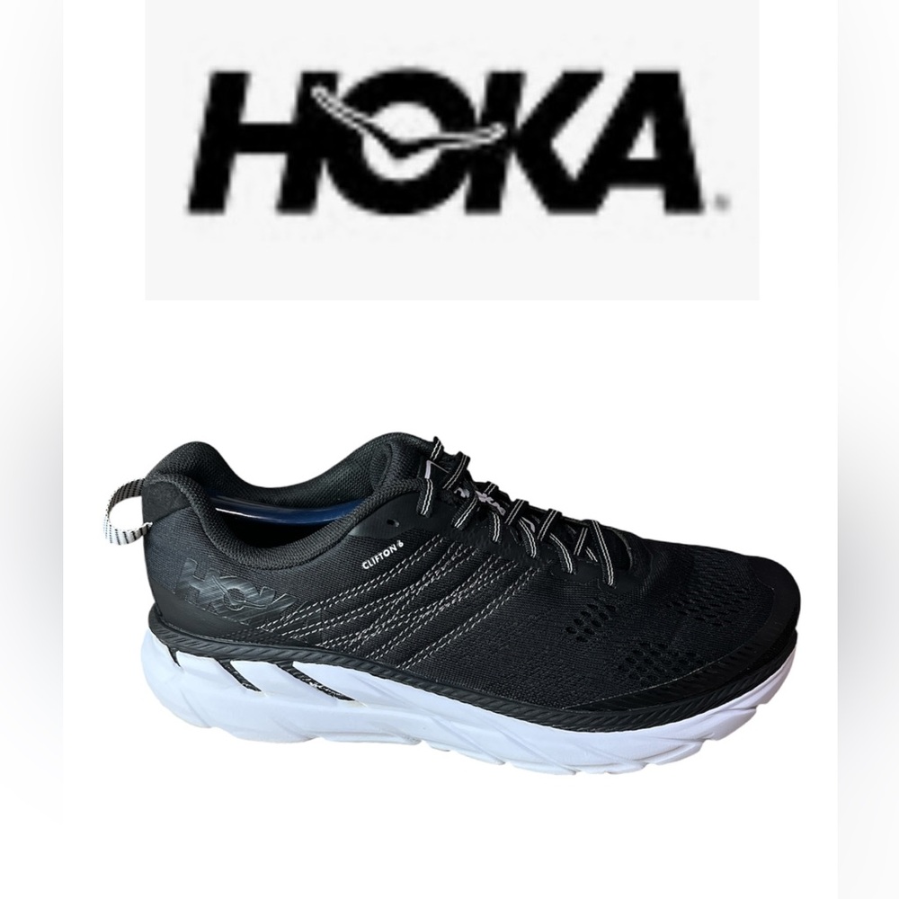 Hoka Clifton 6 Black and White Men's Shoes